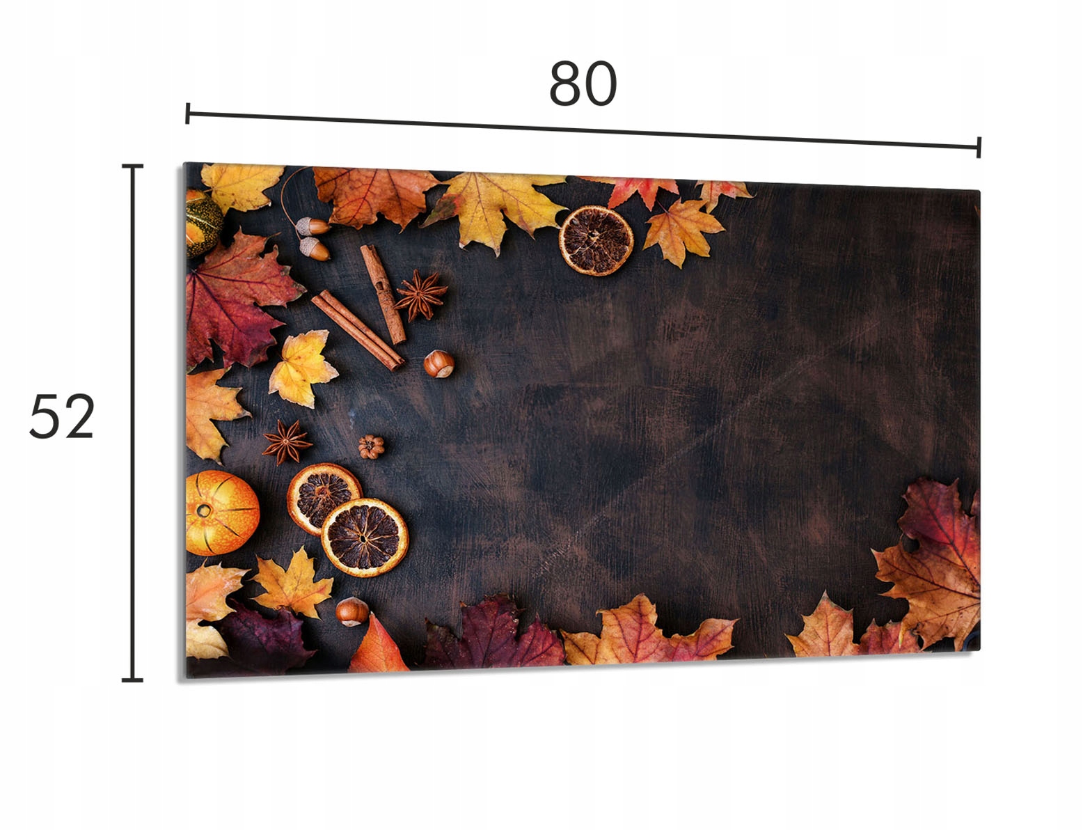 Skleněná ochranná deska na sporák 80x52 Listy