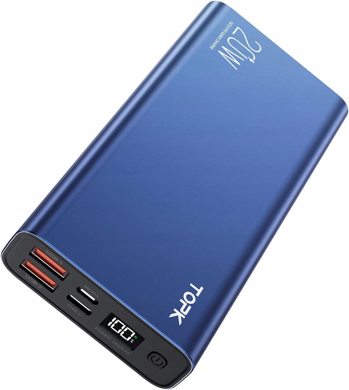 Powerbank szybka ładowarka Pd 20W Qc 3.0 Usb C A micro 20000 mAh Topk
