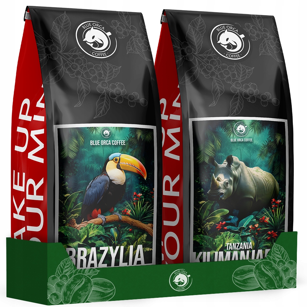 Káva 2x1KG Brazil+tanzania 100%ARABICA Čerstvě pražená-BLUE Orca