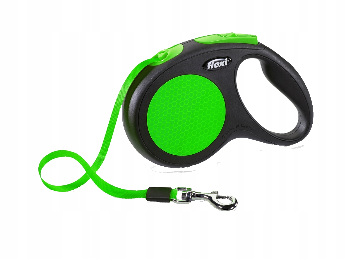

Smycz automatyczna Flexi New Neon taśma M 5m zielo