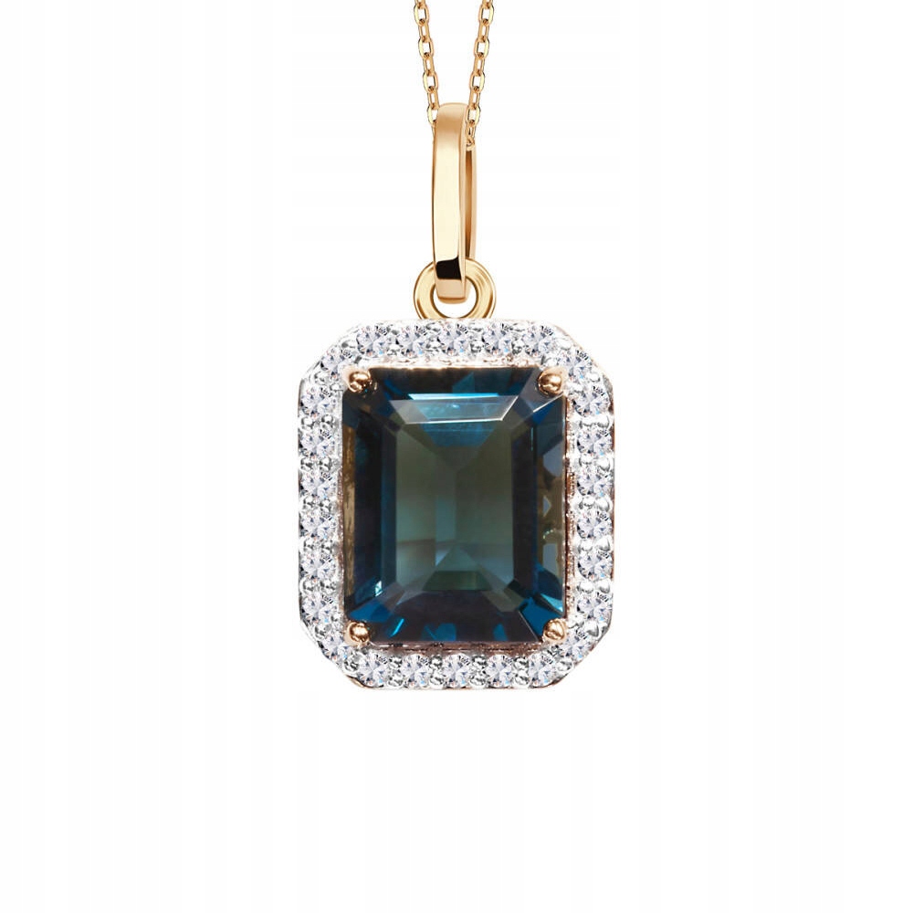 Zawieszka z london blue topazem 3,65ct i topazami