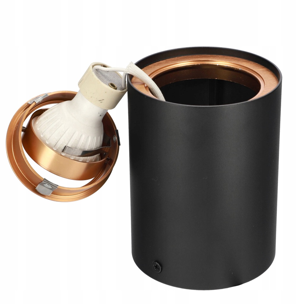 POVRCHOVÉ SVETLO, ROHOŽ, VALEC, POHYBLIVÁ LED TRUBICA, GU10, ČIERNA A ZLATÁ, EDO, napájanie zo siete