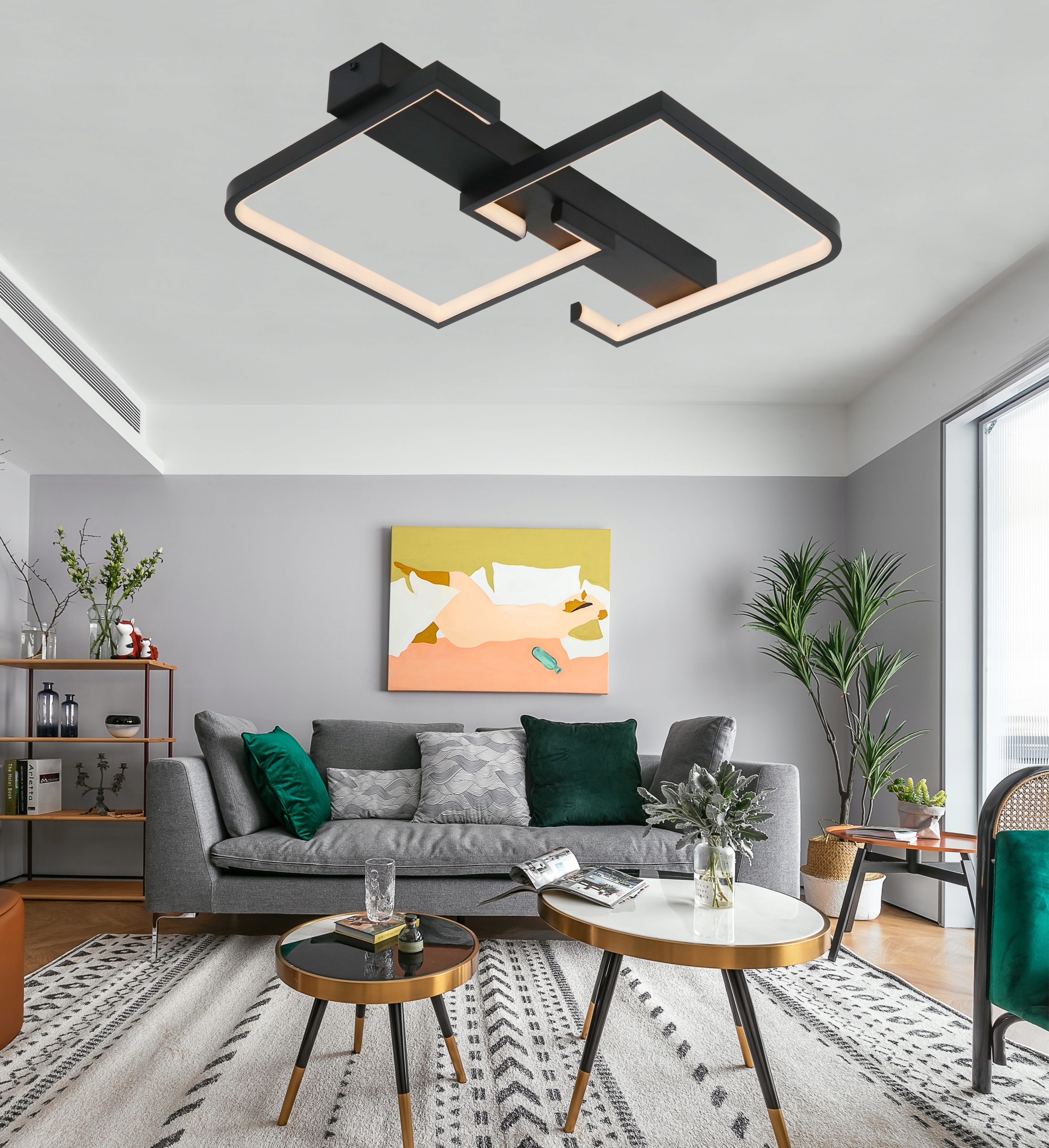 LAMPA LED KWADRAT SUFITOWA PLAFON LED + PILOT Marka Amper