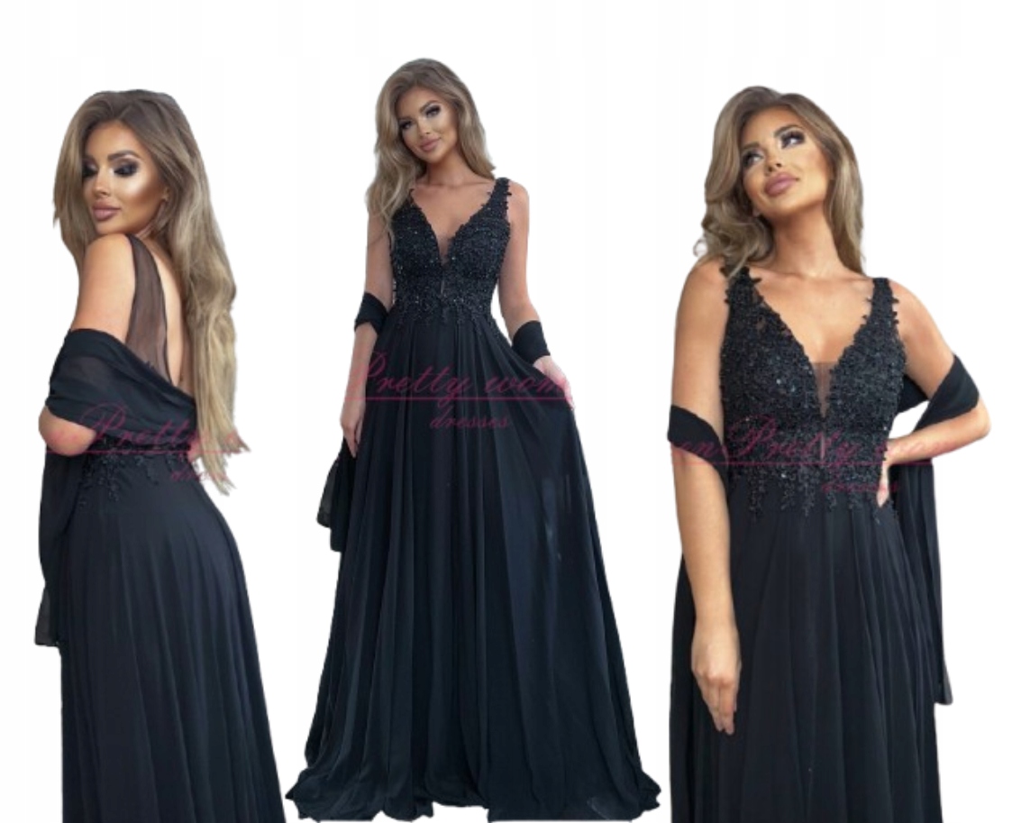 Borůvka Černá Dlouhá rozšířená Šaty na ples, ples M