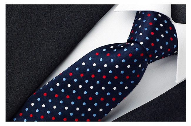 

Modny Krawat Męski Groszki Czerwony Granatowy g83