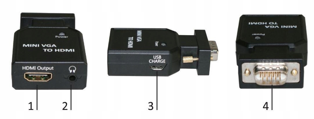 Převodník MicroConnect Mini Vga na Hdmi