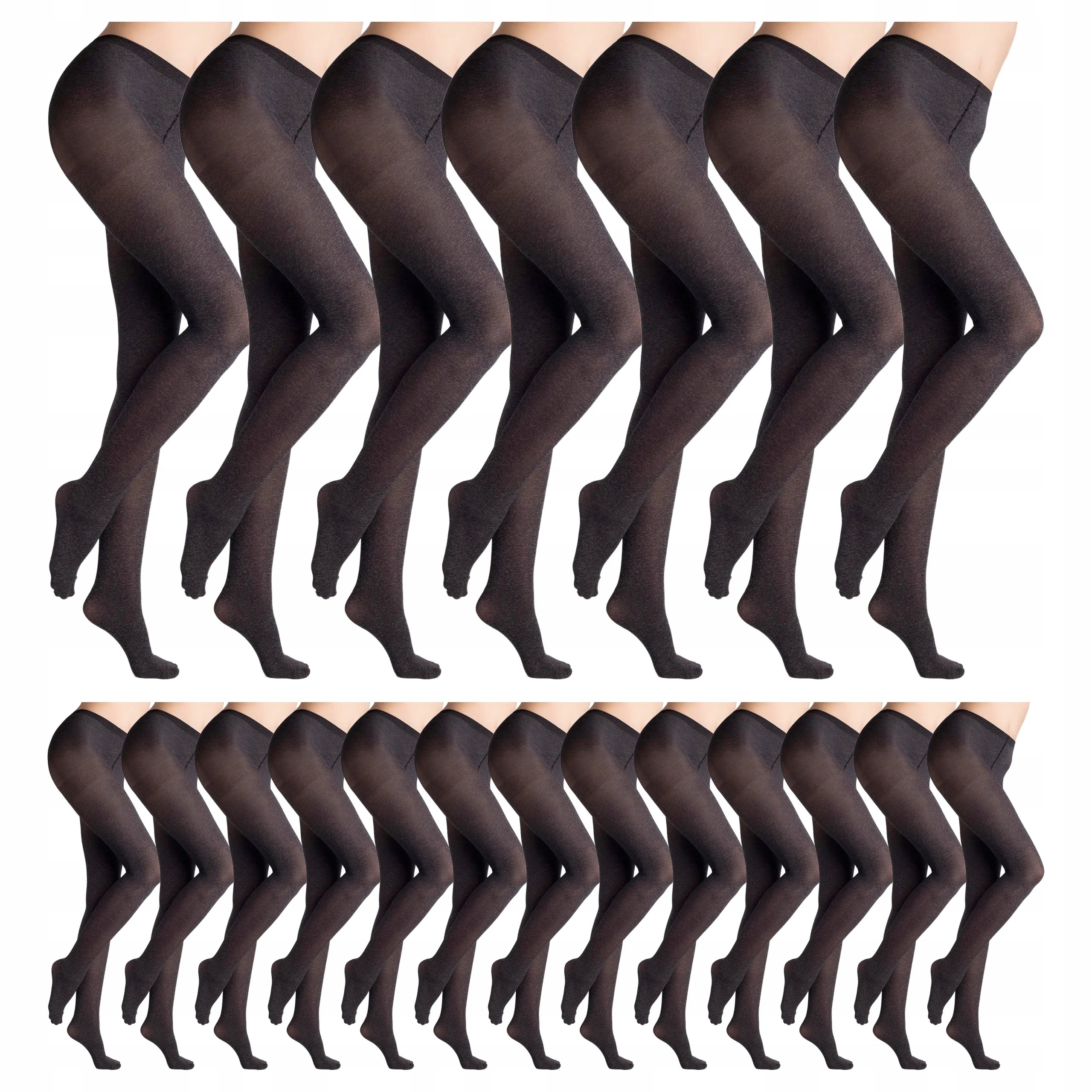 20 x Krycí punčocháče bez kalhotek Micro 60 den Marilyn Melange Nero 3-M