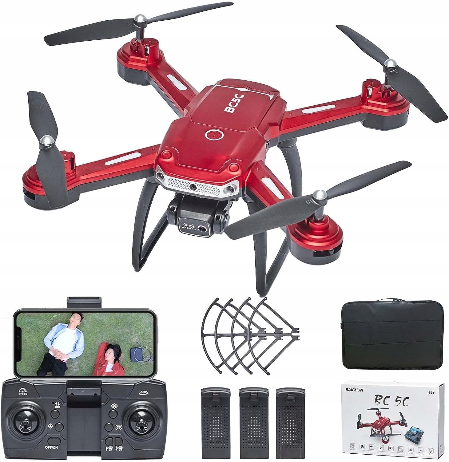 Dron profesjonalny z kamerą 2K 30 minut lotu, z 3 bateriami