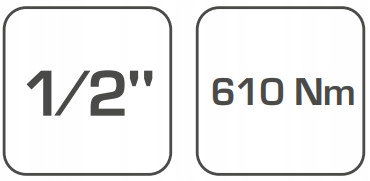 Klucz pneumatyczny udarowy 1/2", 610Nm, Twin hammer Maksymalna średnica śrub M6