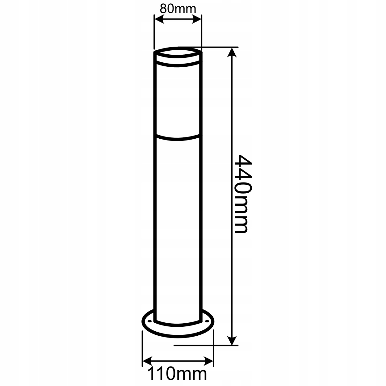 Stovinti sodo lempa POST 44cm Judėjimo jutiklio skersmuo / plotis 8 cm