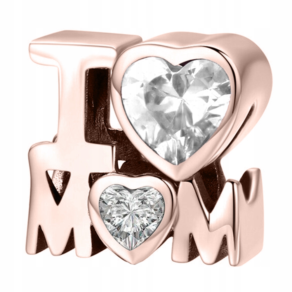 Charms Pozlacený zlatý I Love Mom Nejlepší milovaná maminka Matka Stříbro 925