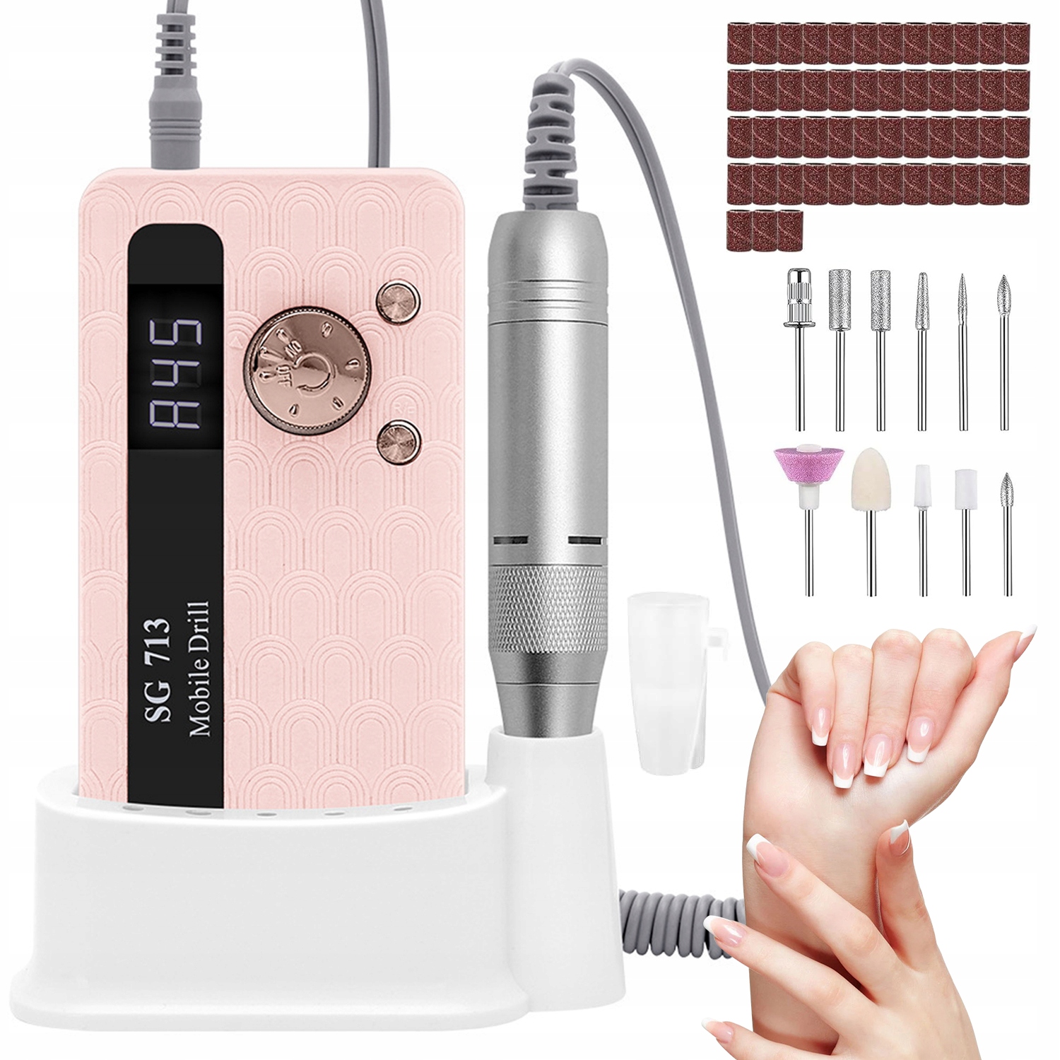 Výkonná Bruska Na Nehty Manikúra Pedikúra Sada Fréz 45,000RPM