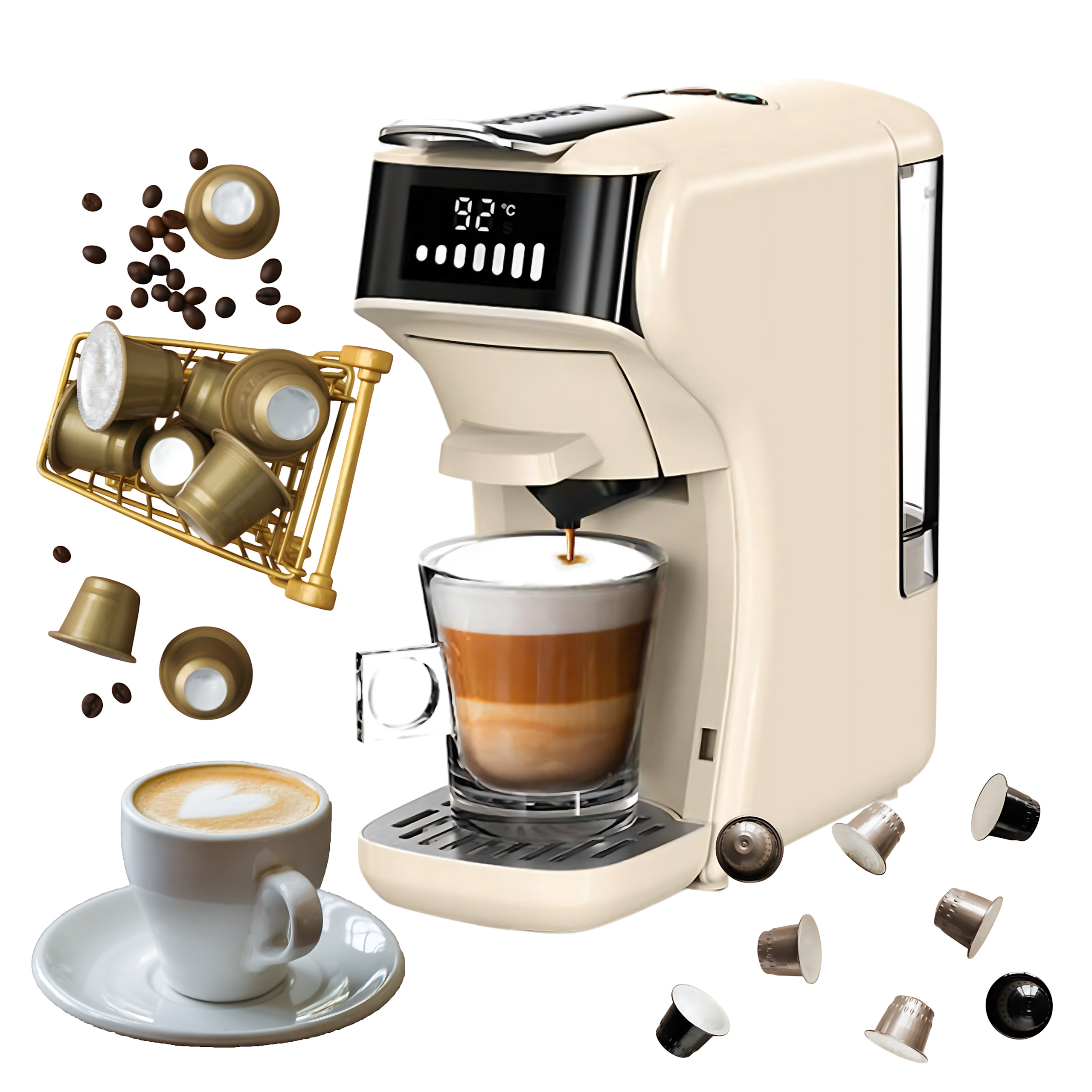 Kávovar Na Kapsuly na kávu Hibrew H1b 5v1 Adaptér na mletú kávu Kapsule