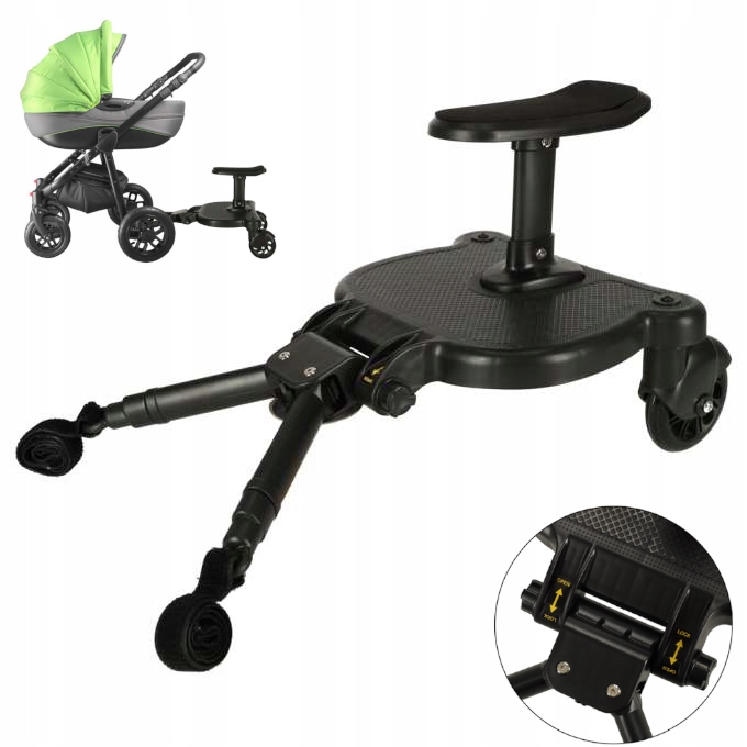 DOSTAWKA DO WÓZKA Z SIEDZISKIEM DLA DZIECKA CZARNA