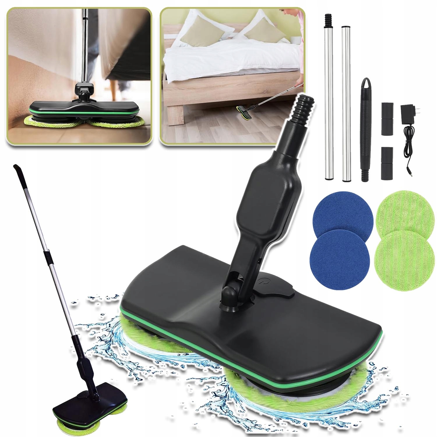 Levně Bezdrátový Elektrický Mop, Rotační Mop S Podložkami Z Mikrovlákna