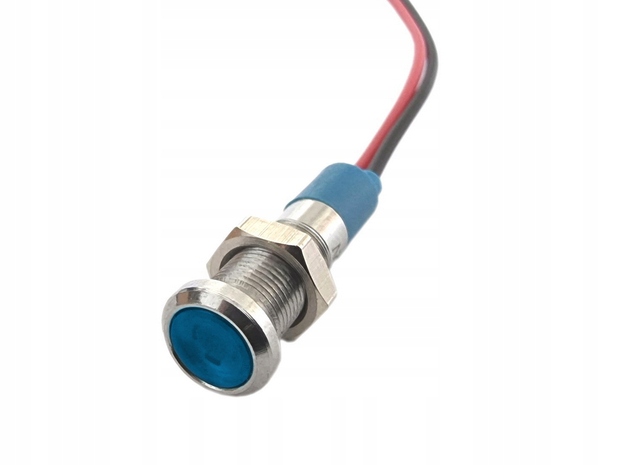 

Kontrolka Led 8mm 12V metalowa niebieska