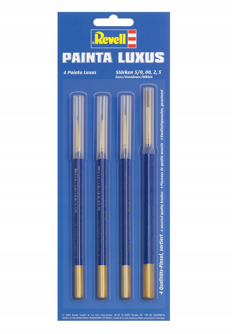 4 štětinové štětce sobola Revell Luxus Marten