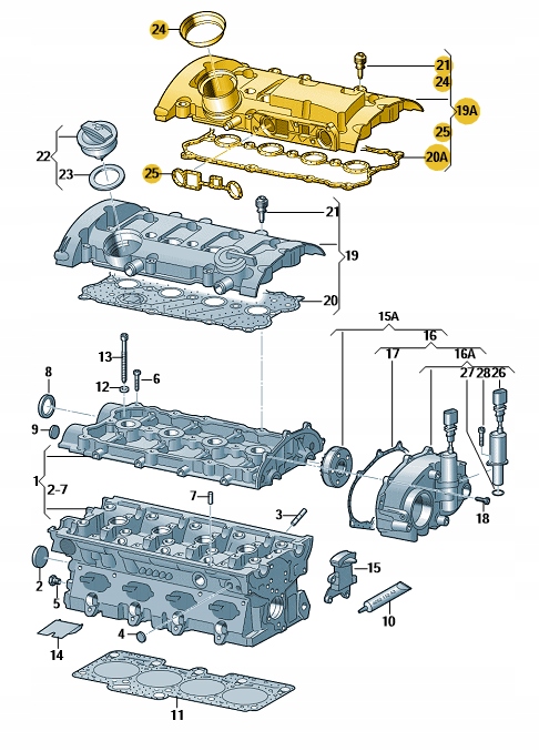 POKRYWA ZAWORÓW 2,0TFSI VAG VW ASO Numer katalogowy części 06F103469K