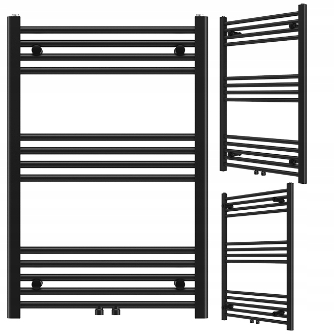Kúpeľňový Ohrievač Kaloryfer Moderný Čierny 90x60 cm Raven