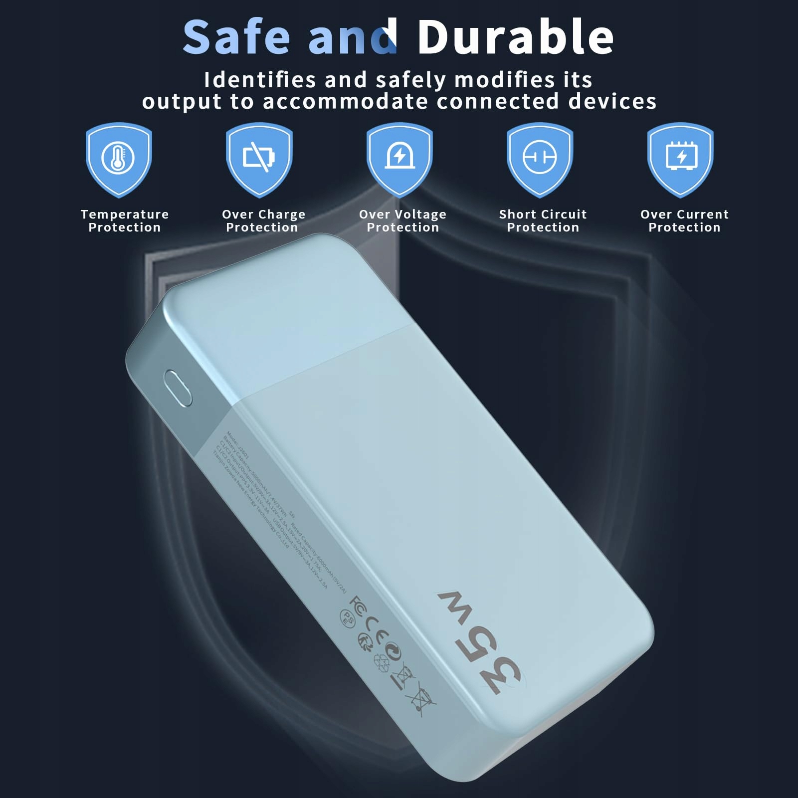 NOBIS Power Bank 20000mAh USB C 35W 4 Porty LED Wyświetlacz — miniatura 6
