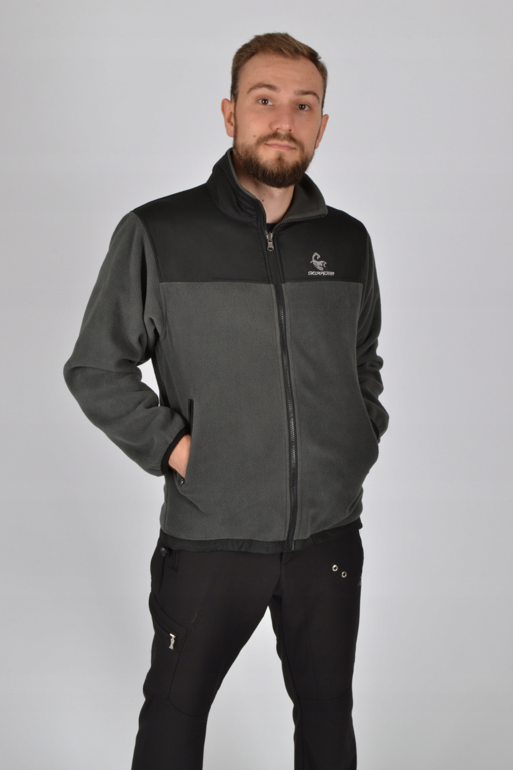 Wyprzedaż! Kurtka męska 3w1 z polarem SKORPIONER rozmiar S Kolor szary