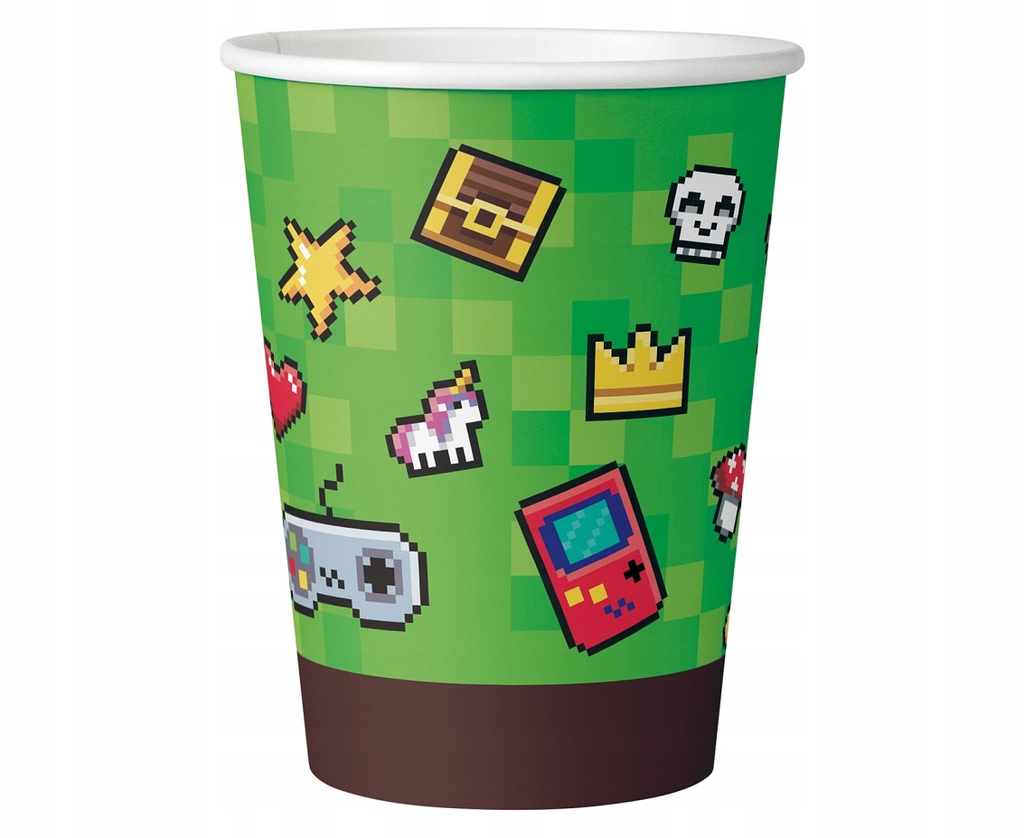 Kubeczki na urodziny motyw styl piksele minecraft Pojemność 200 ml