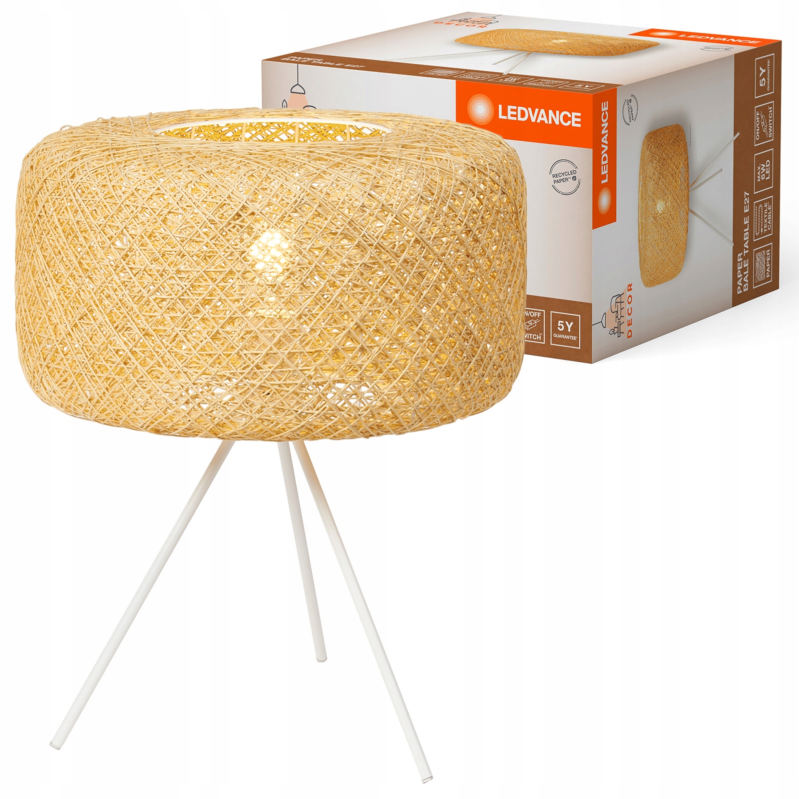 Stolová lampa Dekoratívna E27 Béžová Usb-c Decor