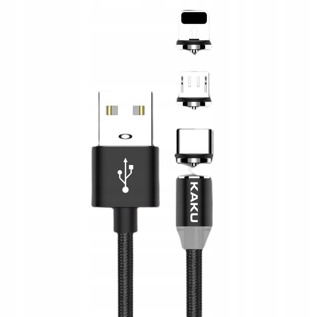 

Kabel magnetyczny 3w1 3A 1m Kaku
