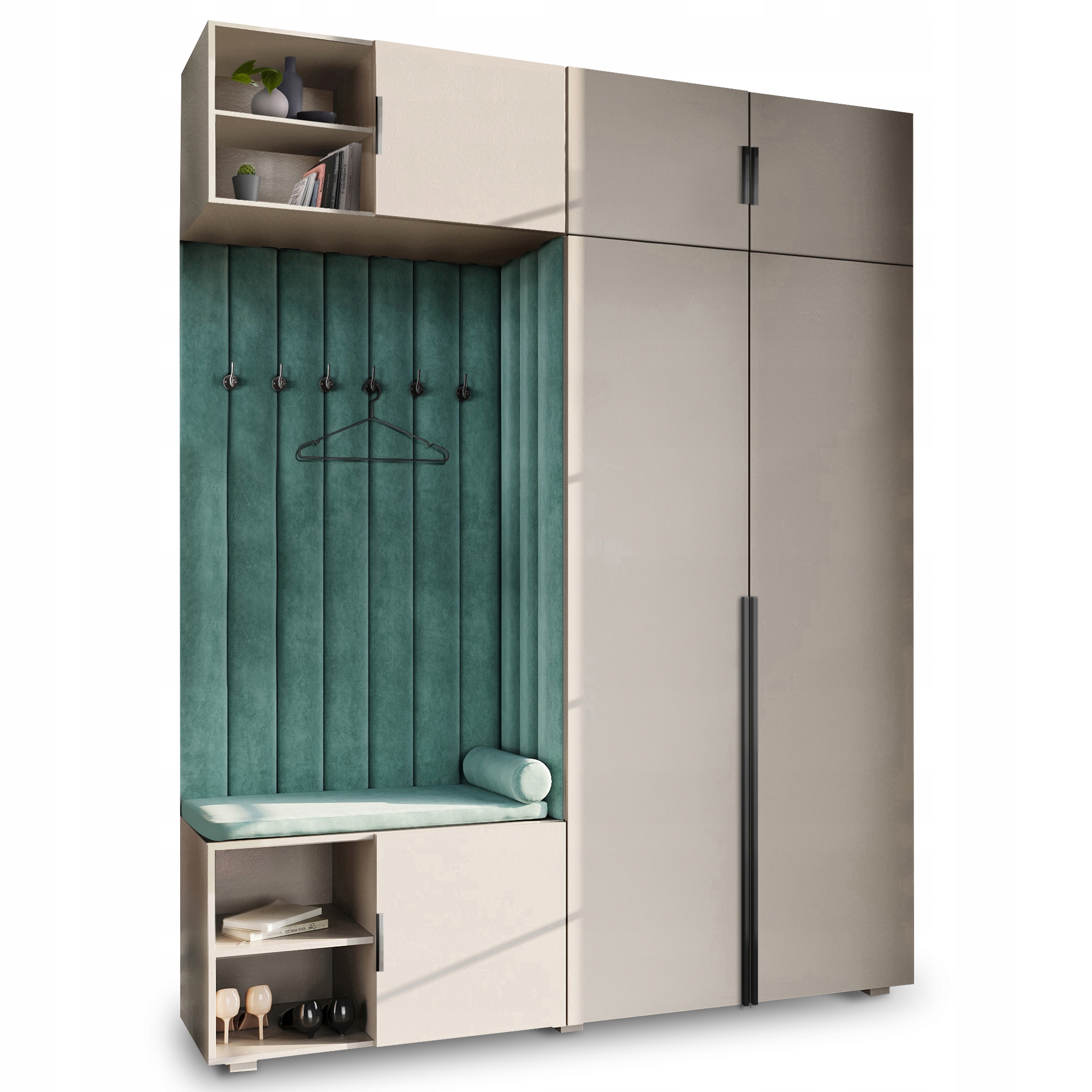 Šatní Skříň Do Předsíně Se Sedákem A Nástavcem Z Kašmíru Hexa Černá 72