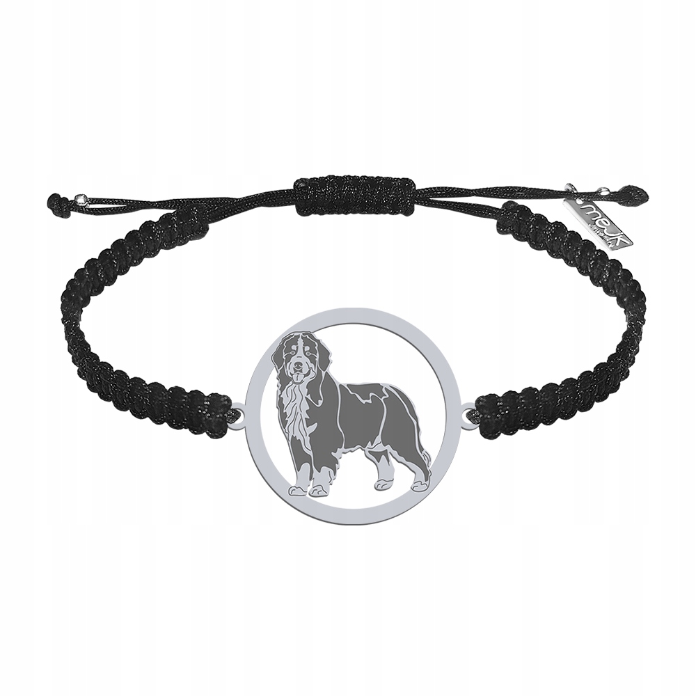 Stříbrný náramek Bernský salašnický pes 925 Šperky Makramé Gravírování