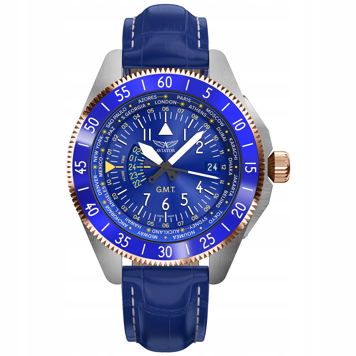 Zegarek Męski Aviator V.1.37.3.308.4 niebieski