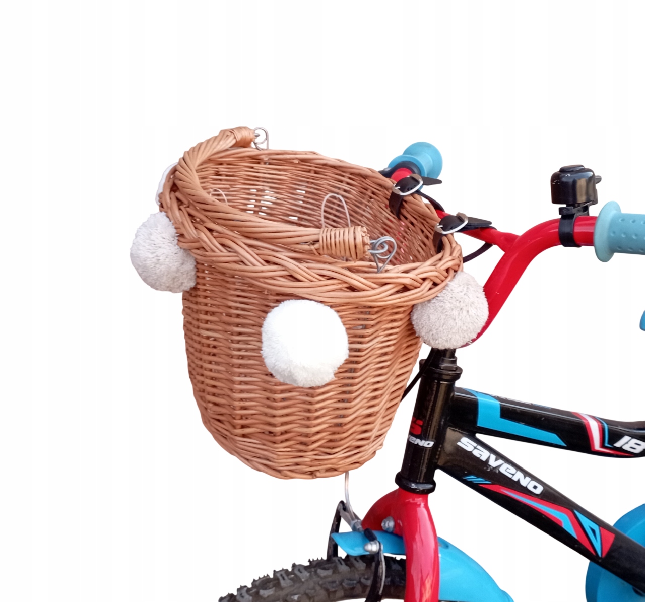 Wiklinowy koszyk na rower Dziecięcy Naturalny kosz rowerowy dla Dzieci