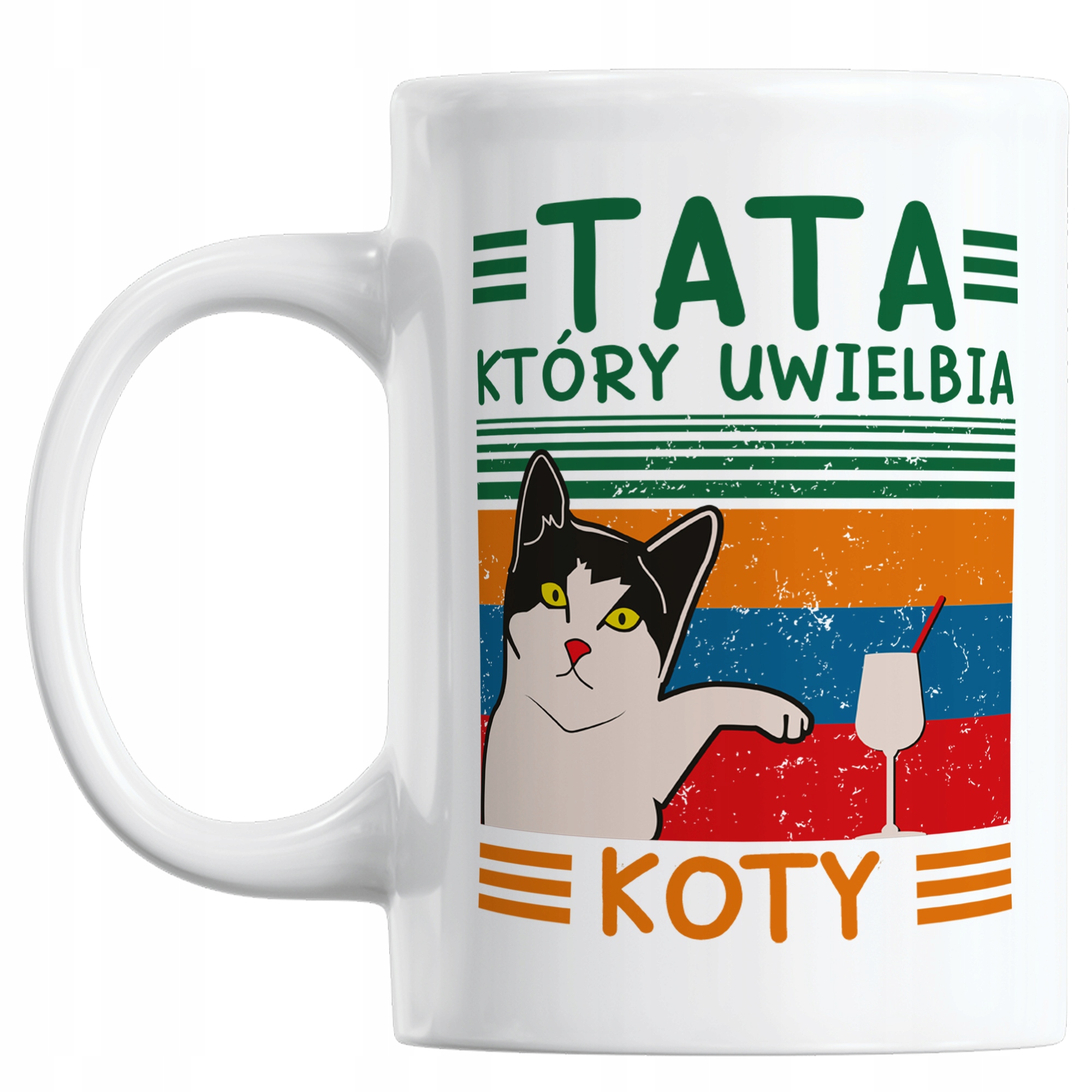 

Kubek Tata Który Uwielbia Koty Prezent Dzień Taty