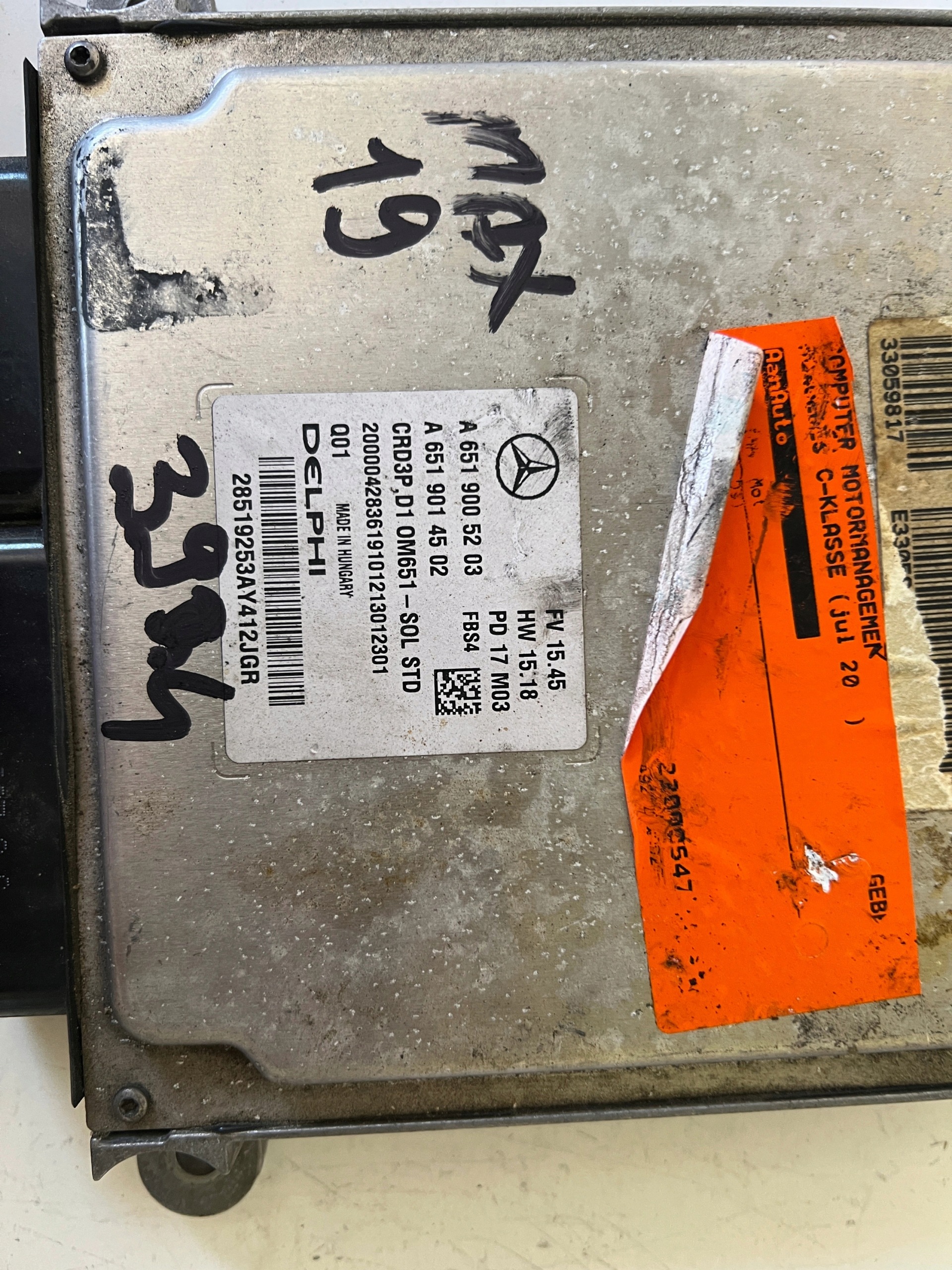 MERCEDES C W205 A6519005203 A6519014502 661921 2.2 CDI computer ECU