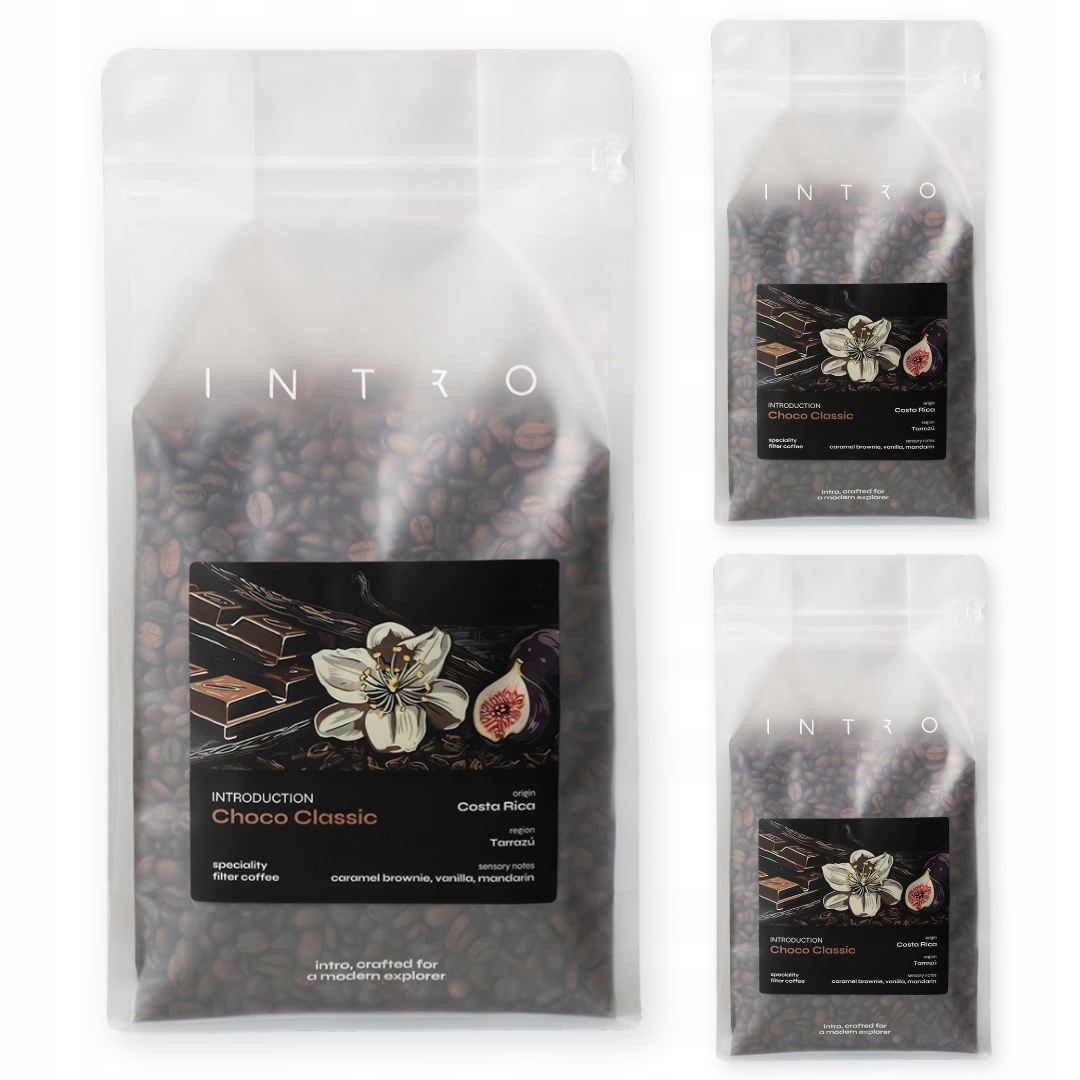 Levně Káva zrnková 3x1 kg Choco Classic Kostarika, káva single Intro