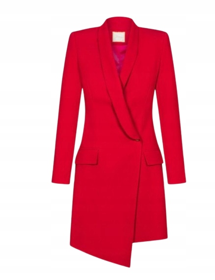 Swing Červená Asymetrická Šaty S Kapsami 38 J7H