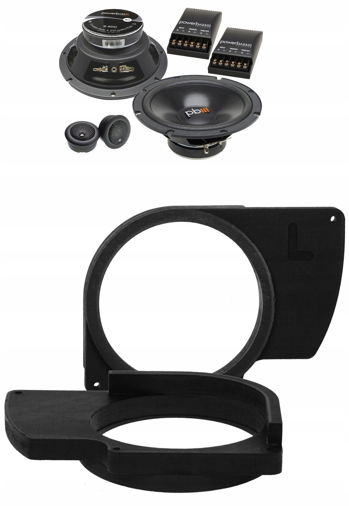 Powerbass S-60C Mdf distanční reproduktory Bmw E46 Coupe 165 mm 16,5 cm 70 W