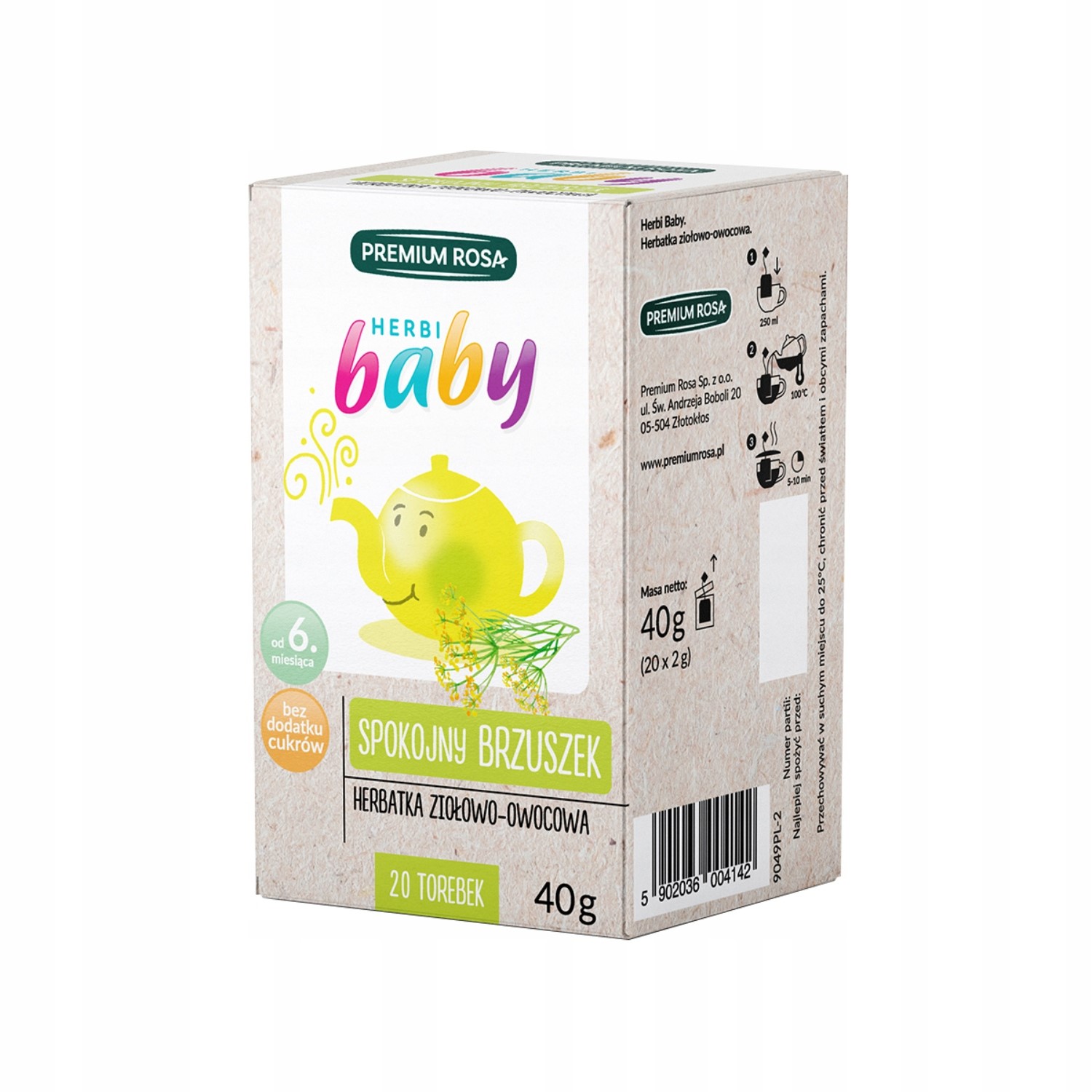 PREMIUM ROSA Herbi Baby herbata Spokojny brzuszek dla dzieci 20 torebek