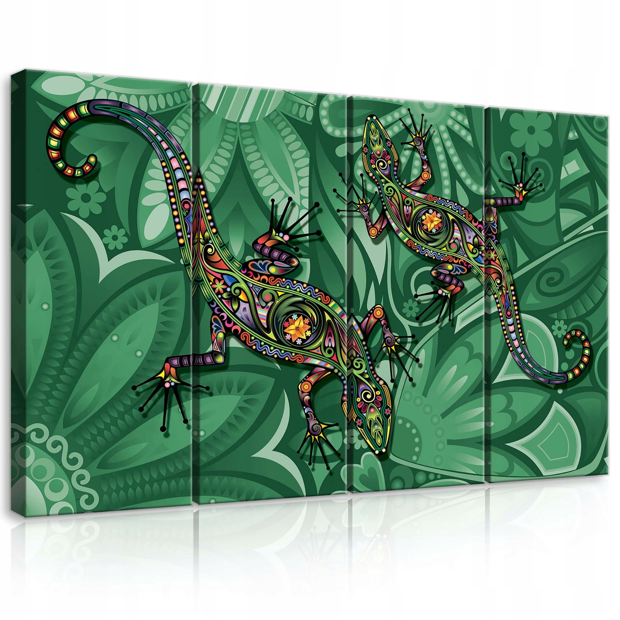 Obraz 120x80 modulárny triptych gekóny jašterice abstrakcia trópy vz