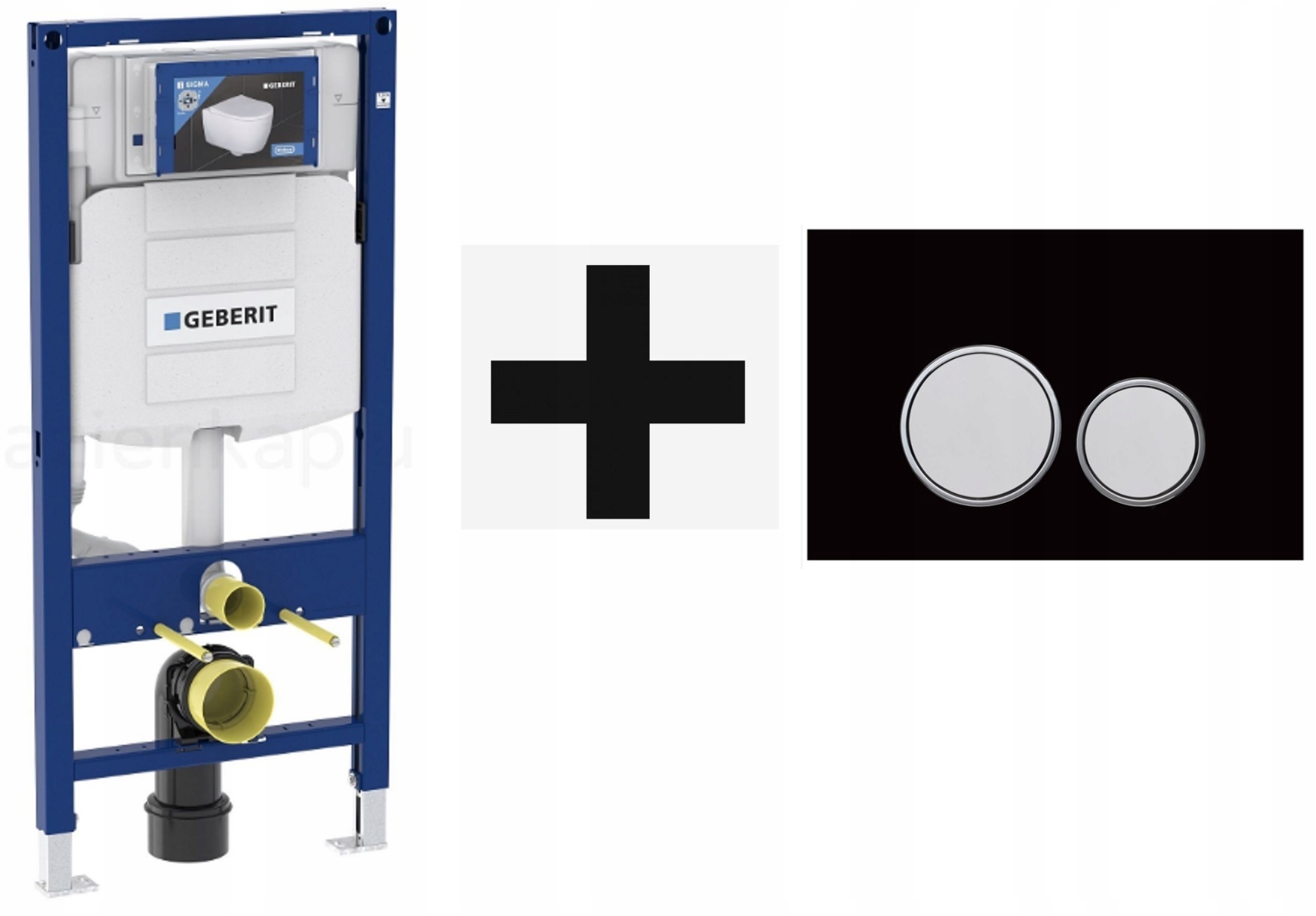 Wc rošt Geberit Duofix UP320 držiaky sklenené tlačidlo dopio čierny