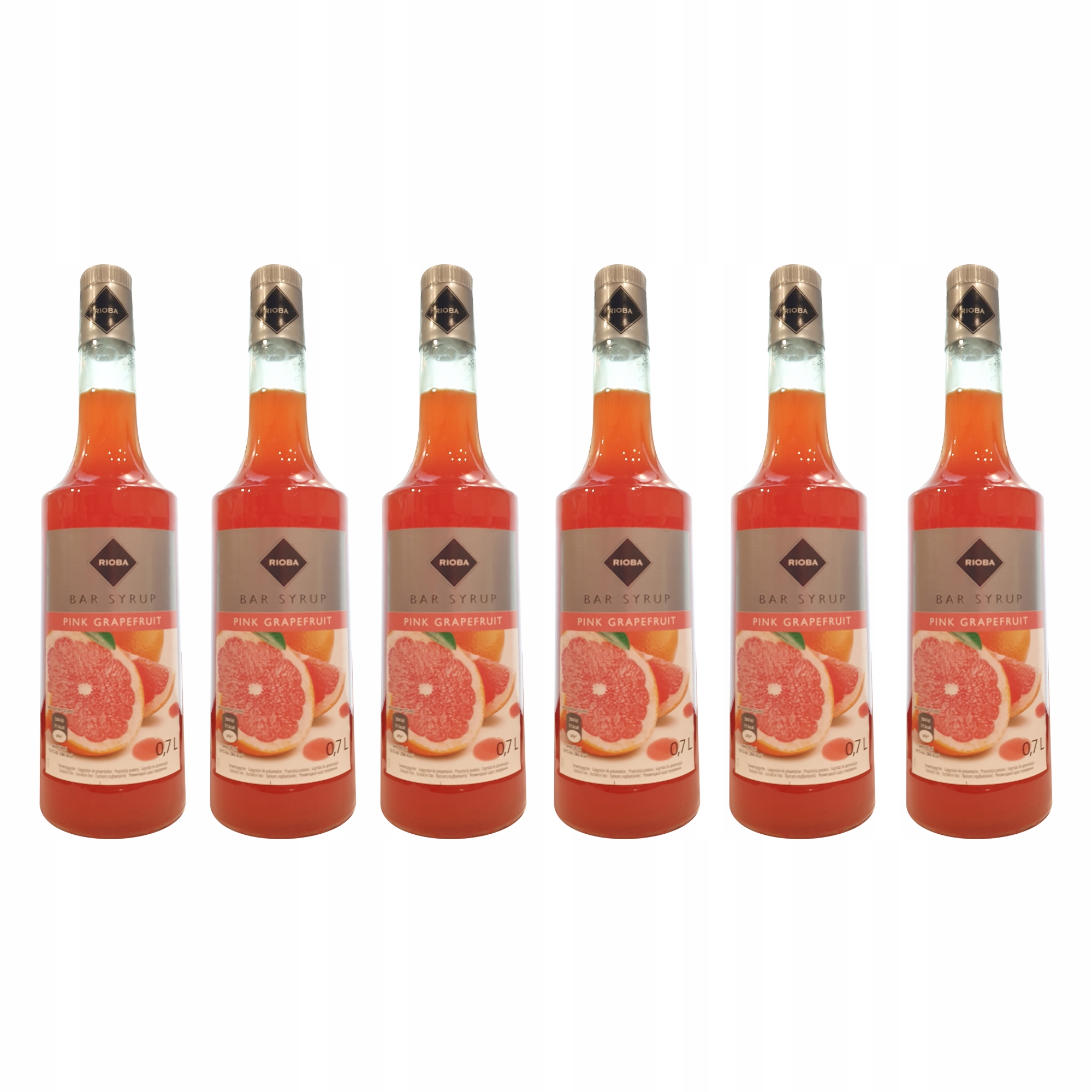 Levně 6 x barmanský sirup Rioba do nápojů Grejfrut 700 ml