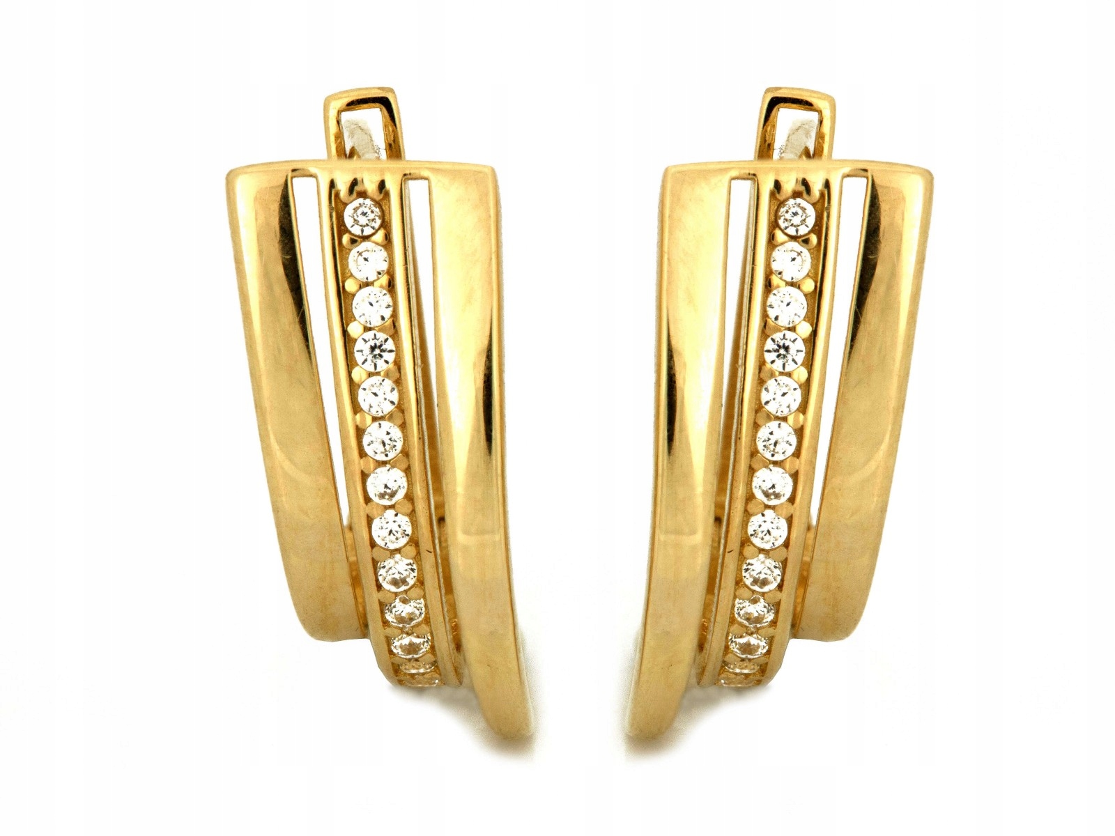 Dámské náušnice anglické zlaté 585 trojité jsou ideální jako dárek