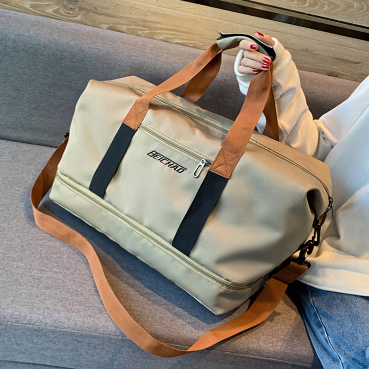 DAMSKA MĘSKA TORBA SPORTOWA DO JOGI NA SIŁOWNIĘ WIĘKSZA TORBA PODRÓŻNA NA RAMIĘ TOREBKA 30L Kod producenta KN-180-SHOULDER TRAVEL BAG HANDBAG