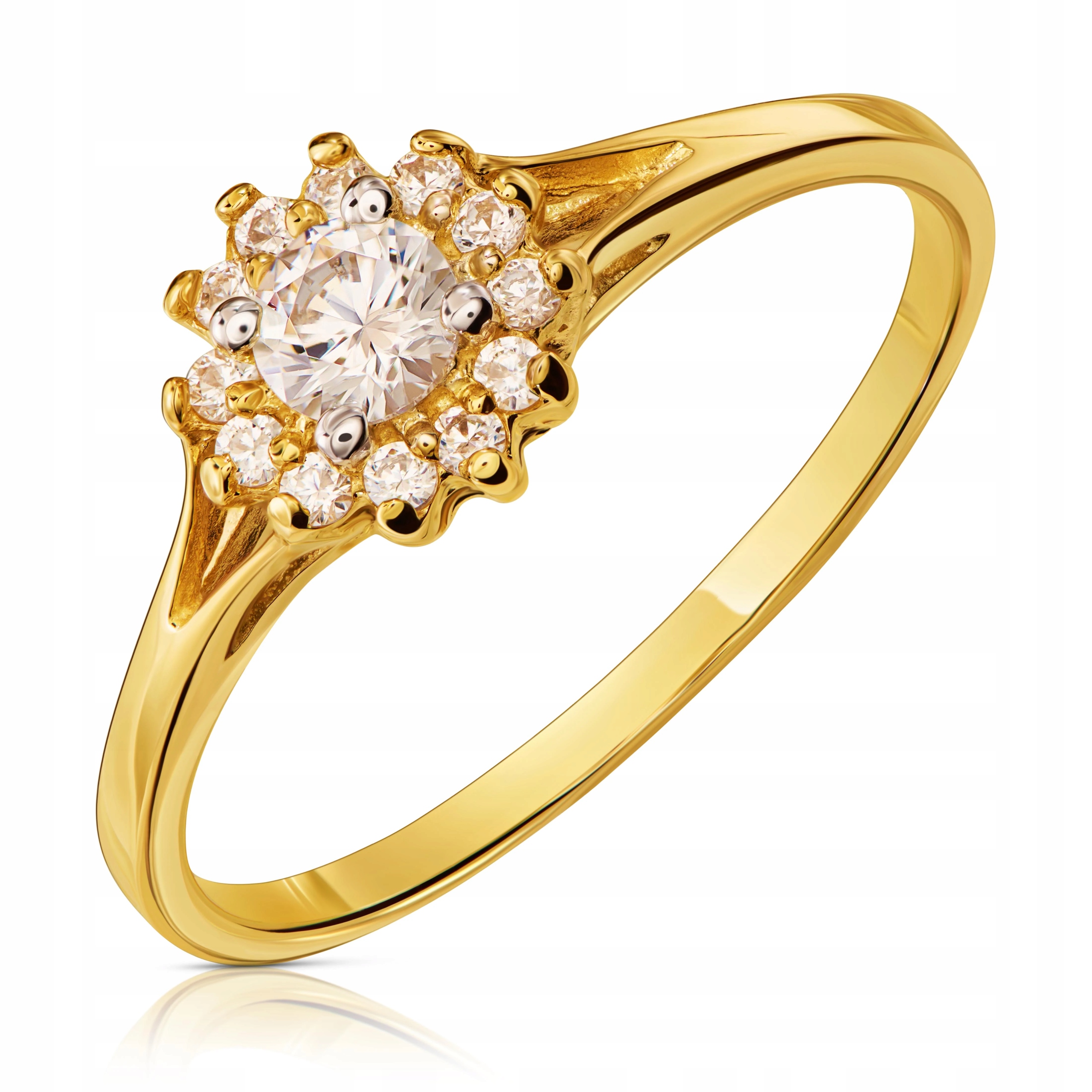 Prstýnek 585 Květina Se Zirkony Krásná Květina Vel. 15