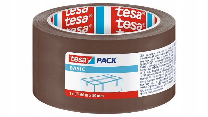 

Taśma pakowa tesa Basic 66m x 50mm, brązowa