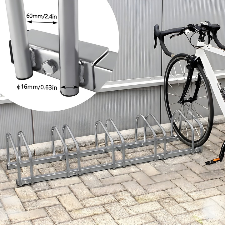 STOJAK NA 4 ROWERY Rowerowy Rower Parking na 4 Stanowiska Uchwyt Ocynk Wysokość 26 cm