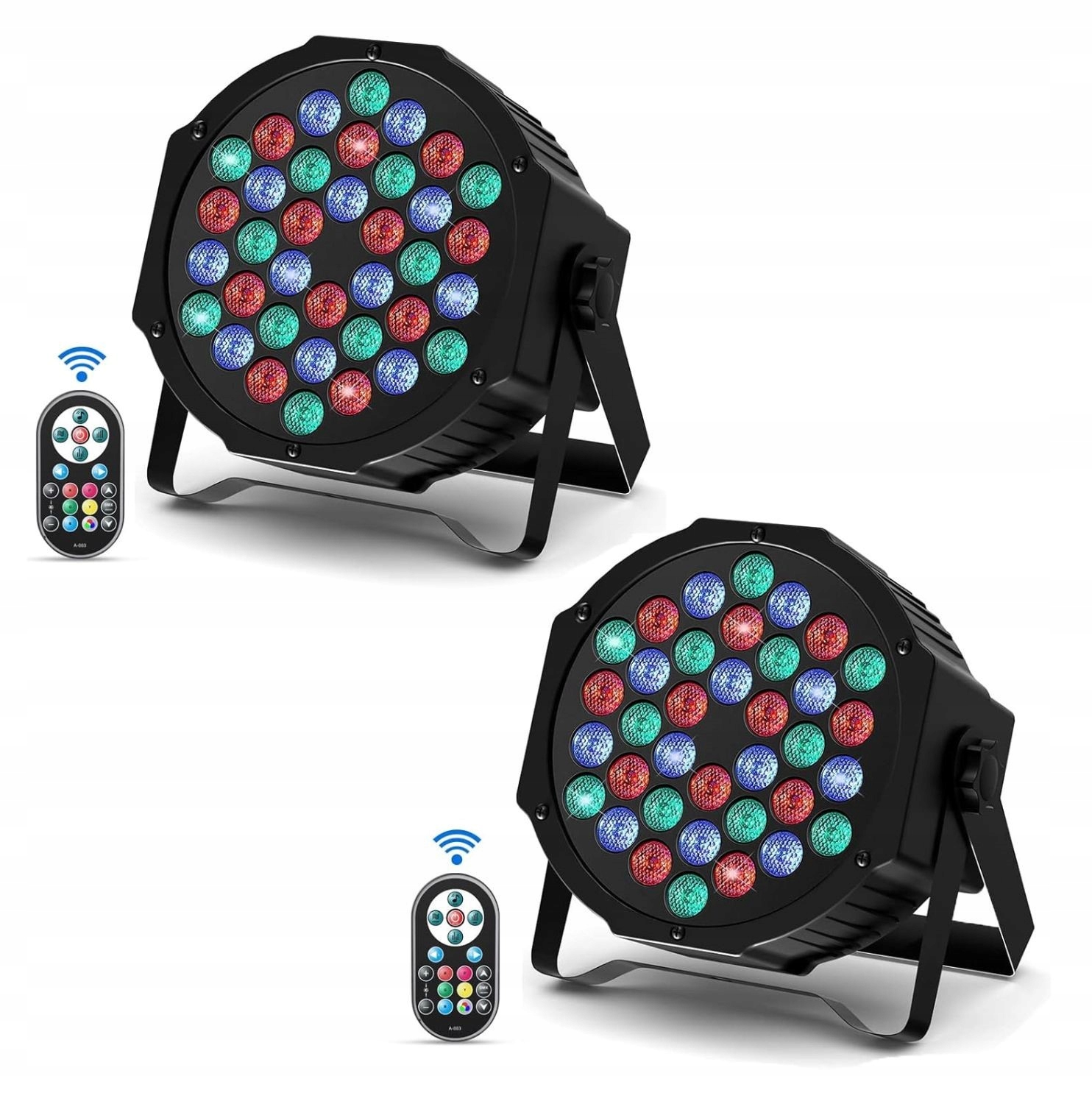 Led reflektor Par 36 Rgb 2 kusy DMX dálkové ovládání párty osvětlení