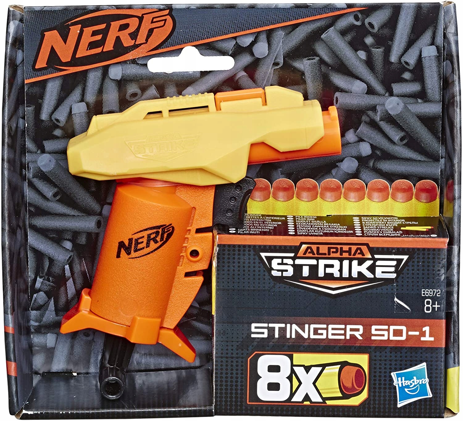 NERF mały PISTOLET kieszonkowy STINGER SD-1 i 8 strzałek Wiek dziecka 8 lat +