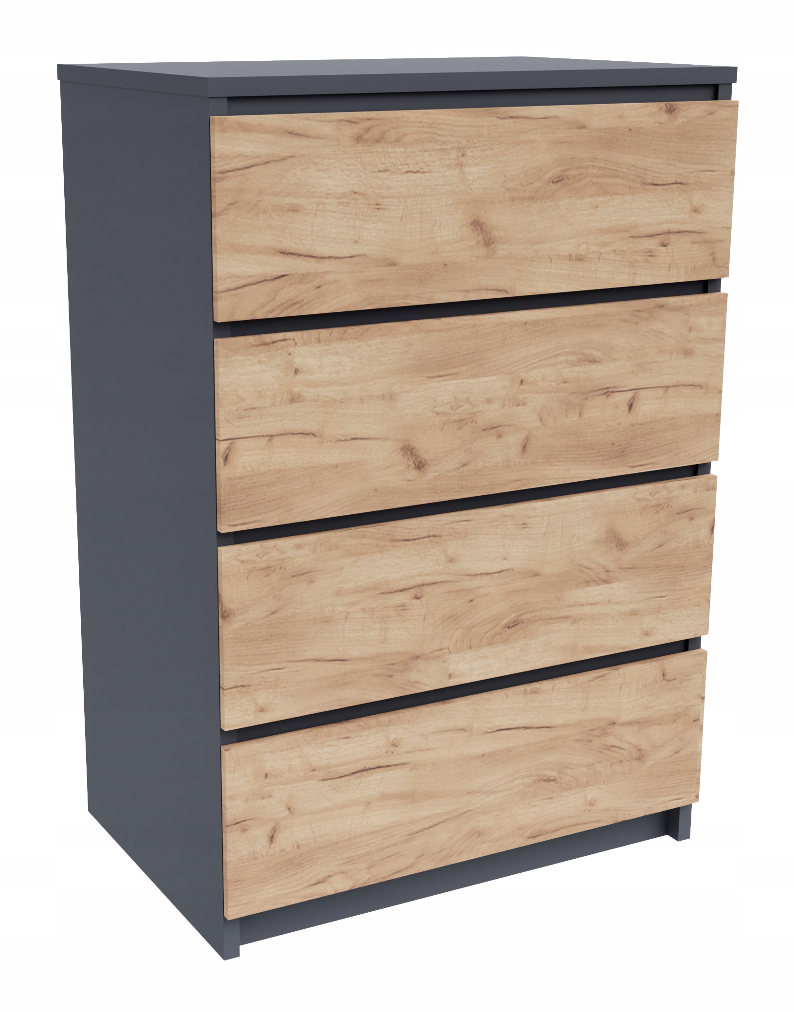 Komoda do salonu 4 szuflady Antracyt + Craft