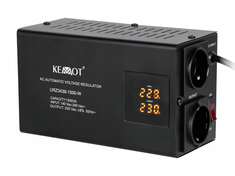 Automatyczny stabilizator napięcia Kemot Ser- 500- W precyzja 8% Kemot